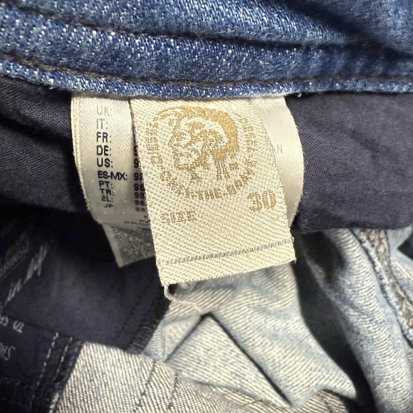 Diesel Jeans Mens 30x32 Blue Akee‎ Regular Slim Tapered Stretch Distressed 0854V - Picture 14 of 16